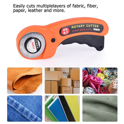 Rotary Fabric Cutter with 45mm Stainless Steel Blade by HitMyNeed