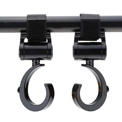 Rotatable Pram Bag Hooks (2pcs) with Velcro Straps by HitMyNeed