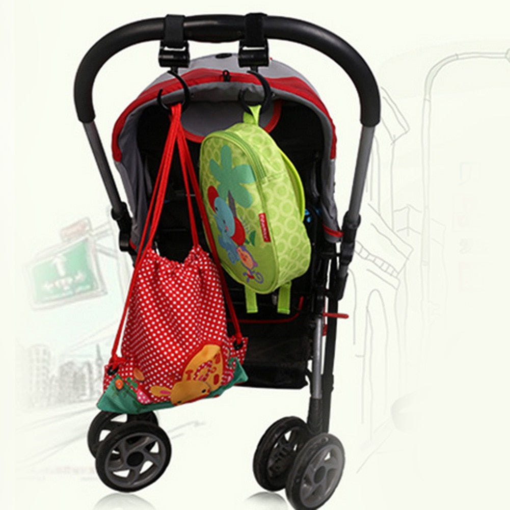 Rotatable Pram Bag Hooks (2pcs) with Velcro Straps by HitMyNeed
