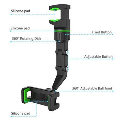 Rotatable Rearview Mirror Car Phone Holder Mount by HitMyNeed