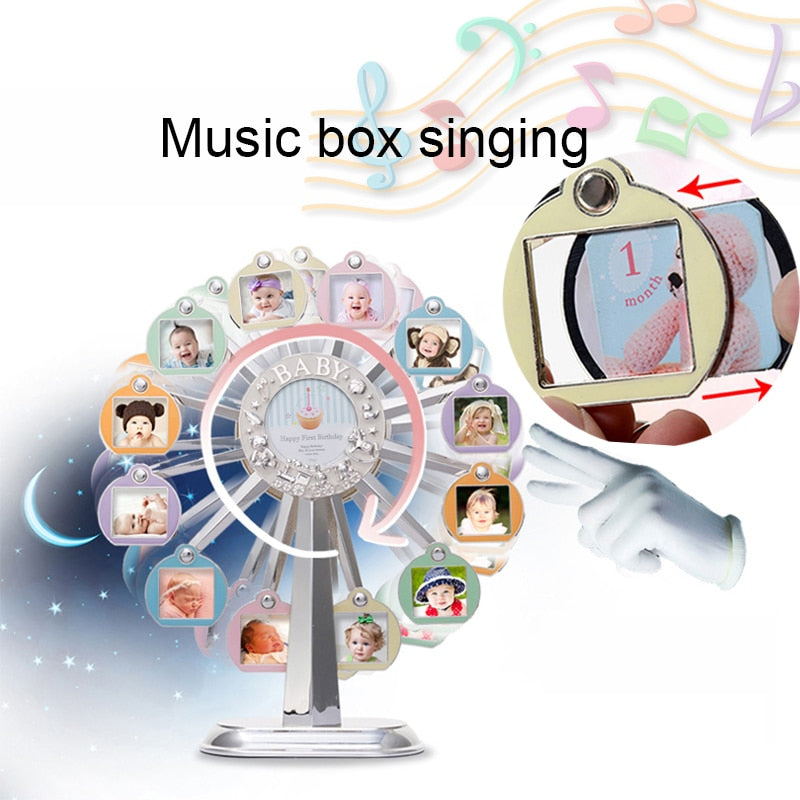 Rotating Baby Photo Frame with Music Box, 12 Months by HitMyNeed