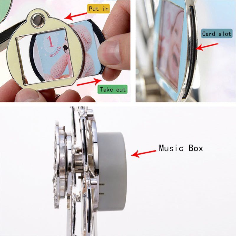 Rotating Baby Photo Frame with Music Box, 12 Months by HitMyNeed