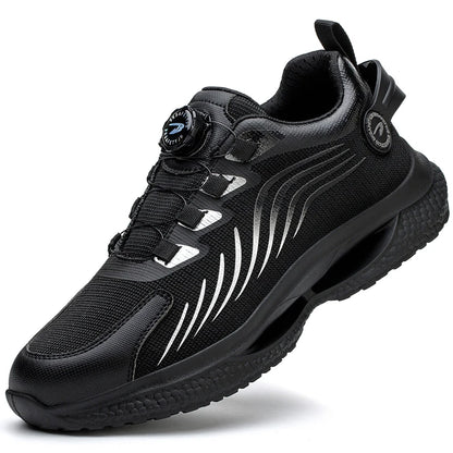 Rotating Dial Safety Work Shoes Anti-Smash Anti-Puncture 16-black 37.0 by HitMyNeed