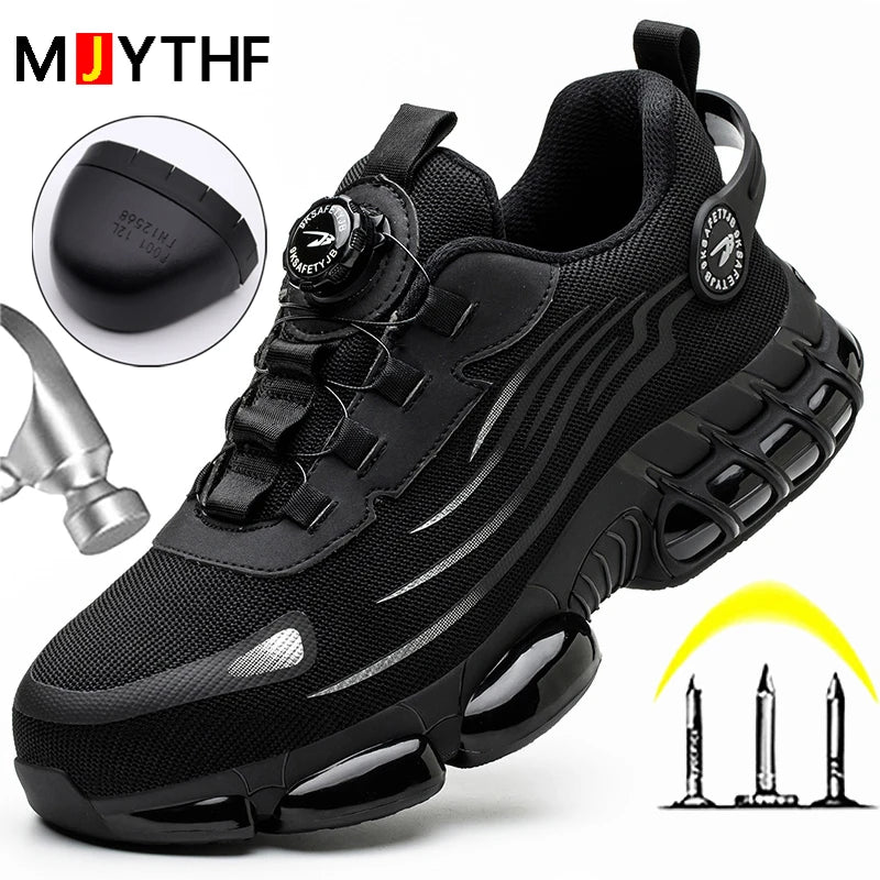 Rotating Dial Safety Work Shoes Anti-Smash Anti-Puncture by HitMyNeed