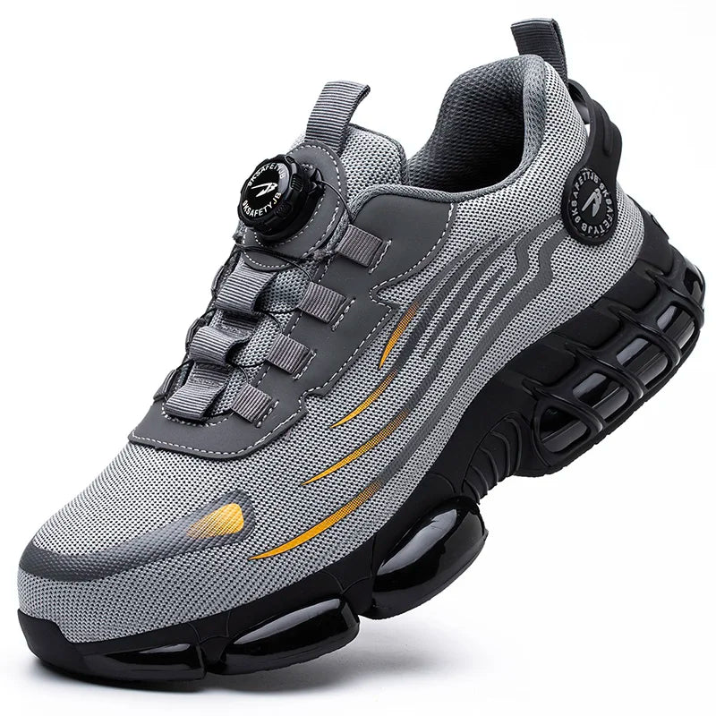 Rotating Dial Safety Work Shoes Anti-Smash Anti-Puncture grey 37.0 by HitMyNeed