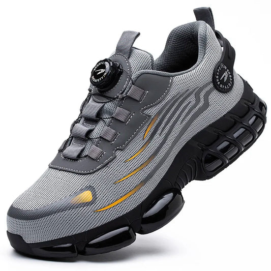 Rotating Dial Safety Work Shoes Anti-Smash Anti-Puncture grey 37.0 by HitMyNeed