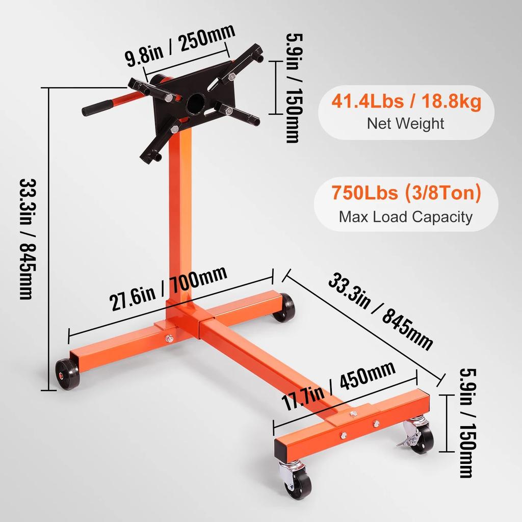 Rotating Engine Stand 1500 lb with 360° Adjustable Head by HitMyNeed