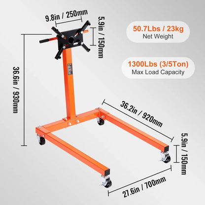 Rotating Engine Stand 1500 lb with 360° Adjustable Head by HitMyNeed