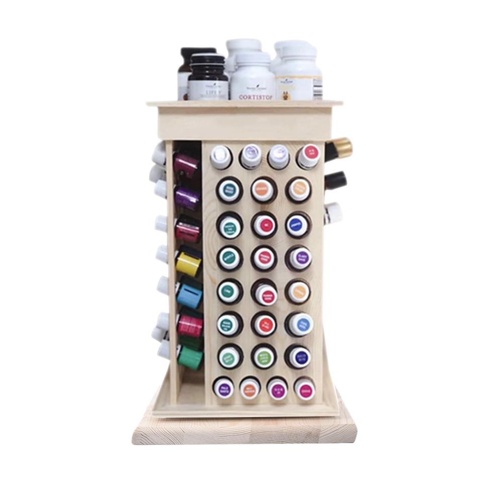 Rotating Essential Oil Holder Rack, Solid Wood by HitMyNeed