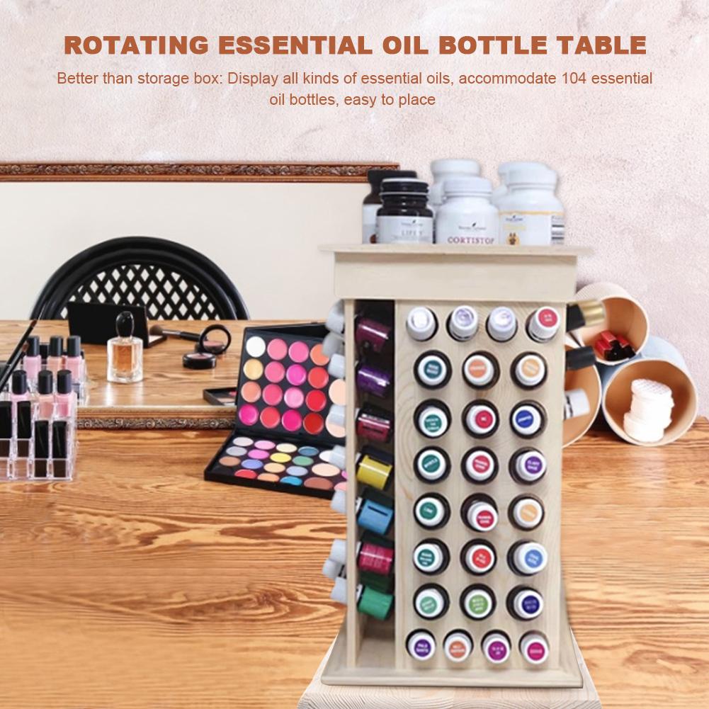 Rotating Essential Oil Holder Rack, Solid Wood by HitMyNeed