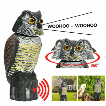 Rotating Head Garden Owl Decoy Pest Deterrent by HitMyNeed