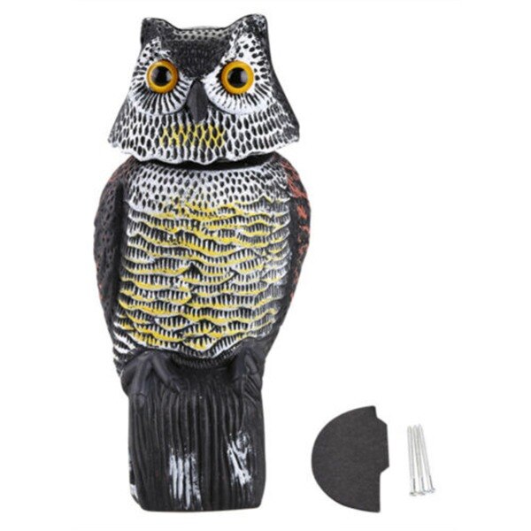 Rotating Head Garden Owl Decoy Pest Deterrent by HitMyNeed