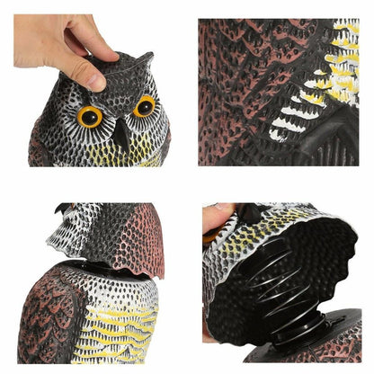 Rotating Head Garden Owl Decoy Pest Deterrent by HitMyNeed