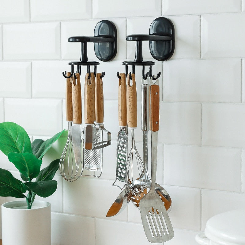 Rotating Kitchen Utensil Hanger with 6 Hooks by HitMyNeed
