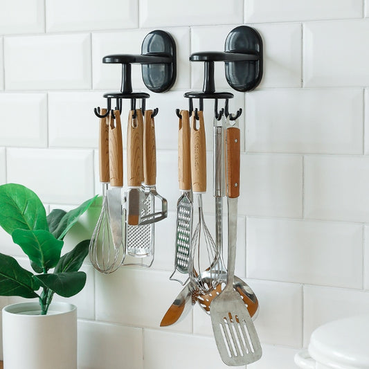 Rotating Kitchen Utensil Hanger with 6 Hooks by HitMyNeed