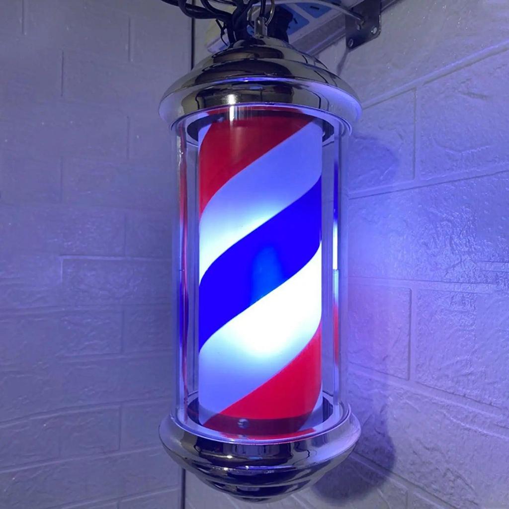 Rotating LED Barber Shop Pole Light with Bracket by HitMyNeed