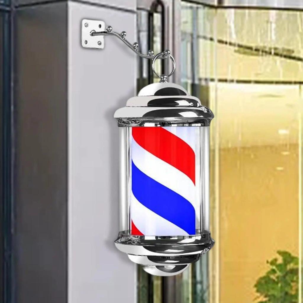 Rotating LED Barber Shop Pole Light with Bracket by HitMyNeed