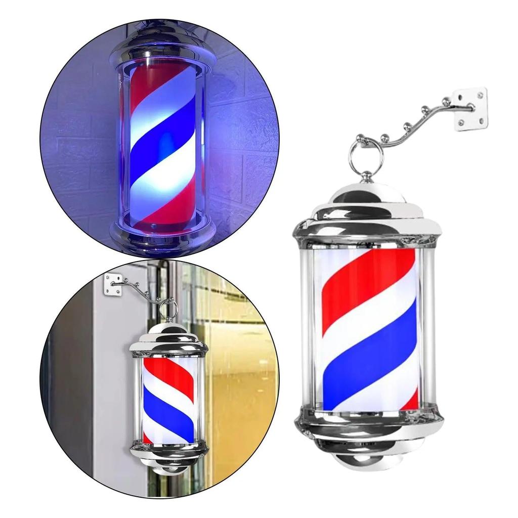 Rotating LED Barber Shop Pole Light with Bracket by HitMyNeed