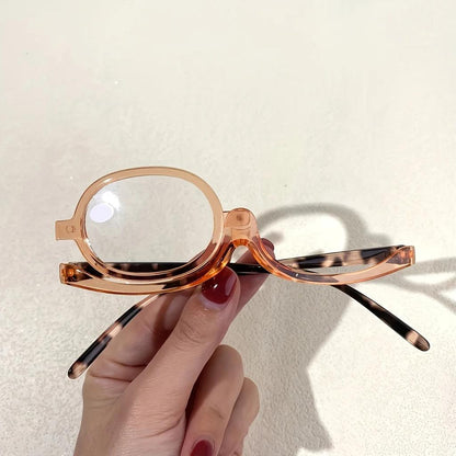 Rotating Lens Makeup & Reading Glasses +1.0 to +4.0 brown 200.0 by HitMyNeed