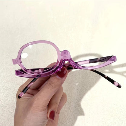 Rotating Lens Makeup & Reading Glasses +1.0 to +4.0 purple 250.0 by HitMyNeed