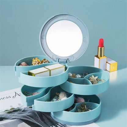 Rotating Multilayer Jewelry Storage Stand with Tray 1pc-blue by HitMyNeed