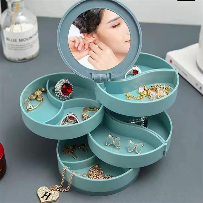 Rotating Multilayer Jewelry Storage Stand with Tray by HitMyNeed