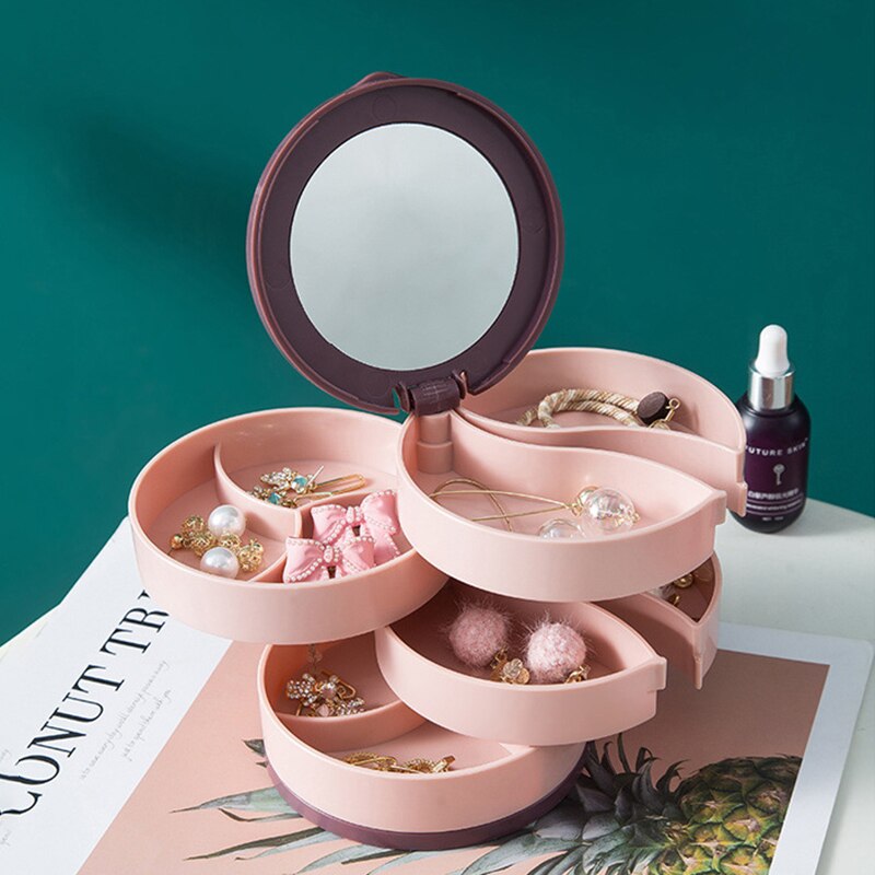 Rotating Multilayer Jewelry Storage Stand with Tray by HitMyNeed