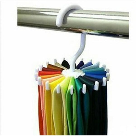 Rotating Tie Holder Rack with 20 Hooks - White by HitMyNeed