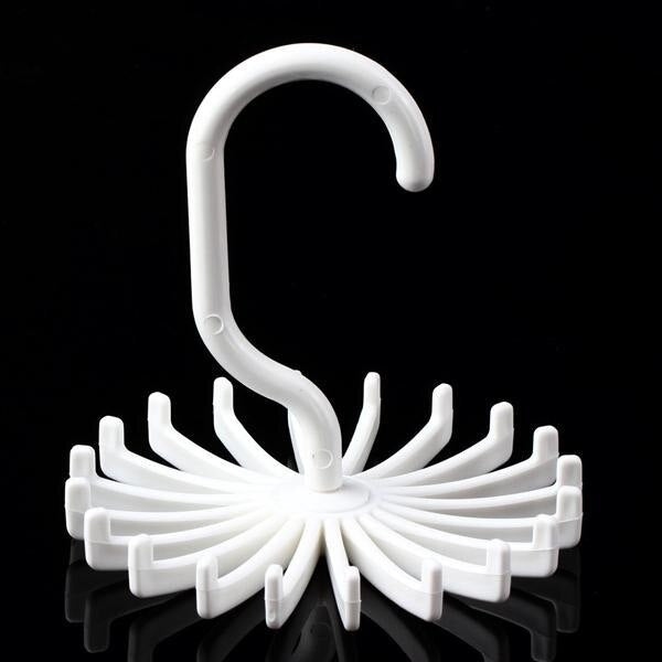 Rotating Tie Holder Rack with 20 Hooks - White by HitMyNeed