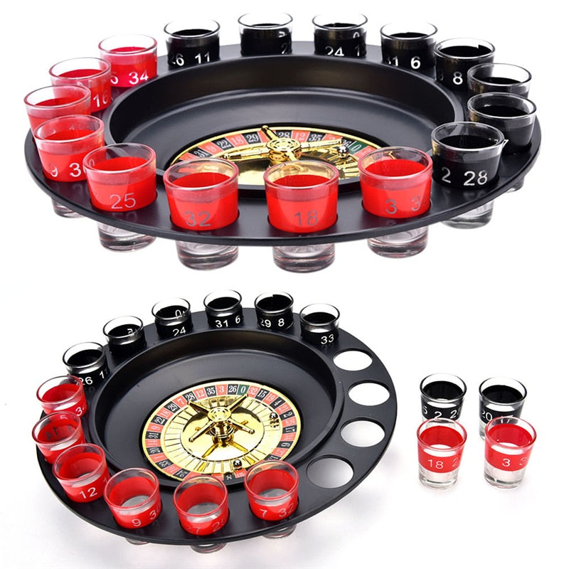 Roulette Drinking Game Set with 16 Shot Glasses by HitMyNeed