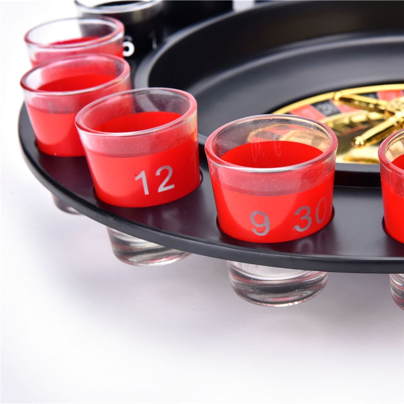 Roulette Drinking Game Set with 16 Shot Glasses by HitMyNeed