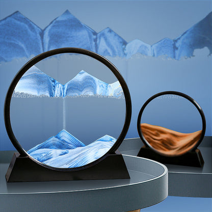 Round 3D Moving Sand Art Deep Sea Glass Decor by HitMyNeed