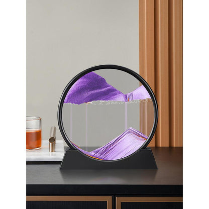 Round 3D Moving Sand Art Deep Sea Glass Decor by HitMyNeed