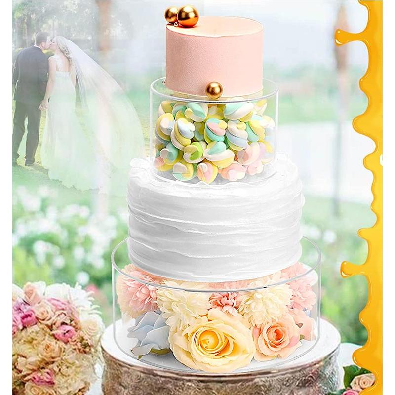 Round Acrylic Fillable Cake Stand Display 15cm-height-10cm by HitMyNeed