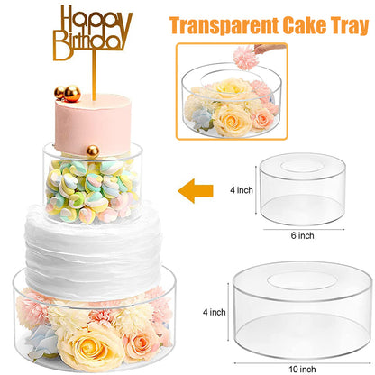 Round Acrylic Fillable Cake Stand Display 20cm-height-10cm by HitMyNeed
