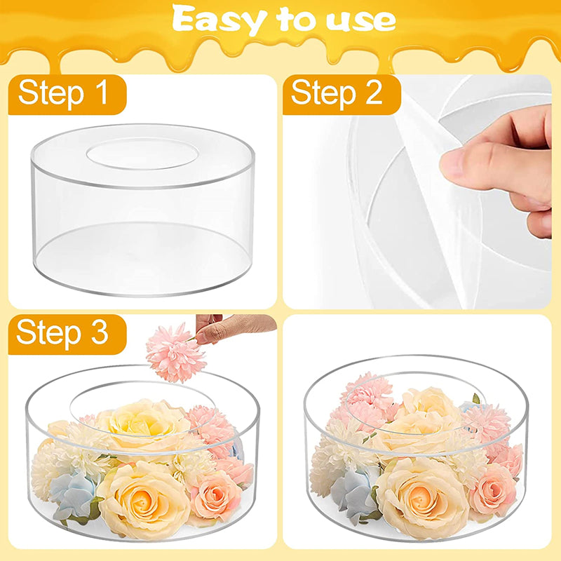Round Acrylic Fillable Cake Stand Display 20cm-height-15cm by HitMyNeed