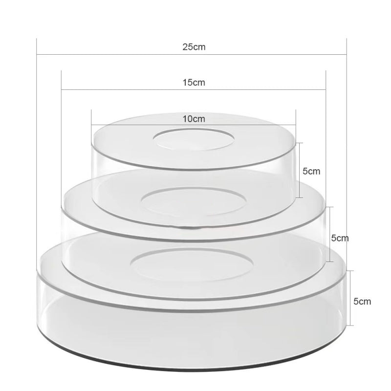 Round Acrylic Fillable Cake Stand Display 30cm-height-10cm by HitMyNeed