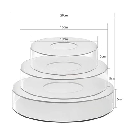 Round Acrylic Fillable Cake Stand Display 30cm-height-10cm by HitMyNeed