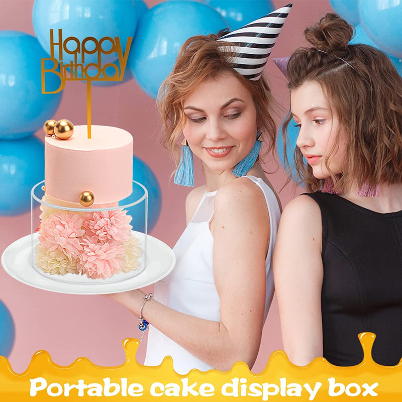 Round Acrylic Fillable Cake Stand Display 30cm-height-5cm by HitMyNeed