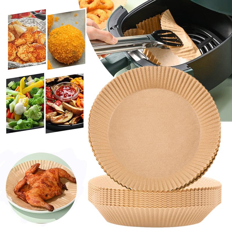 Round Air Fryer Parchment Paper Liners (50 Pack) by HitMyNeed