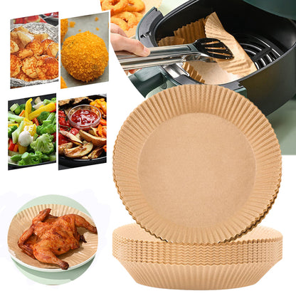 Round Air Fryer Parchment Paper Liners (50 Pack) by HitMyNeed