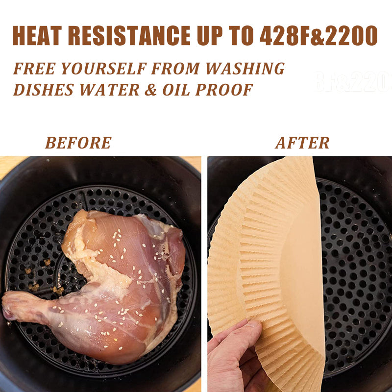 Round Air Fryer Parchment Paper Liners (50 Pack) by HitMyNeed