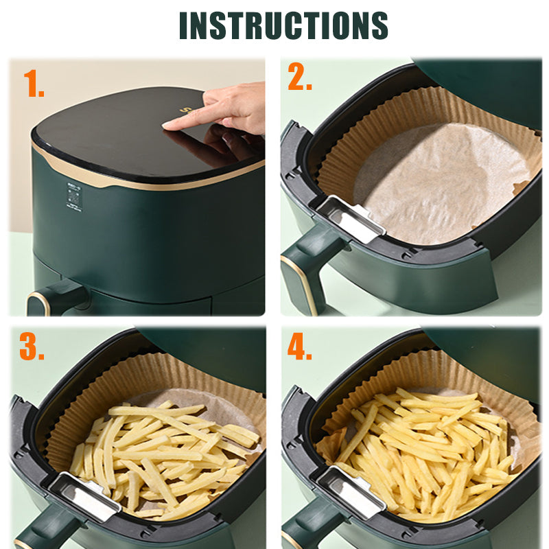 Round Air Fryer Parchment Paper Liners (50 Pack) by HitMyNeed