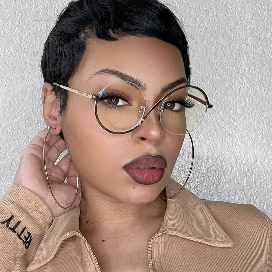 Round Anti Blue Light Glasses with Clear Lenses by HitMyNeed