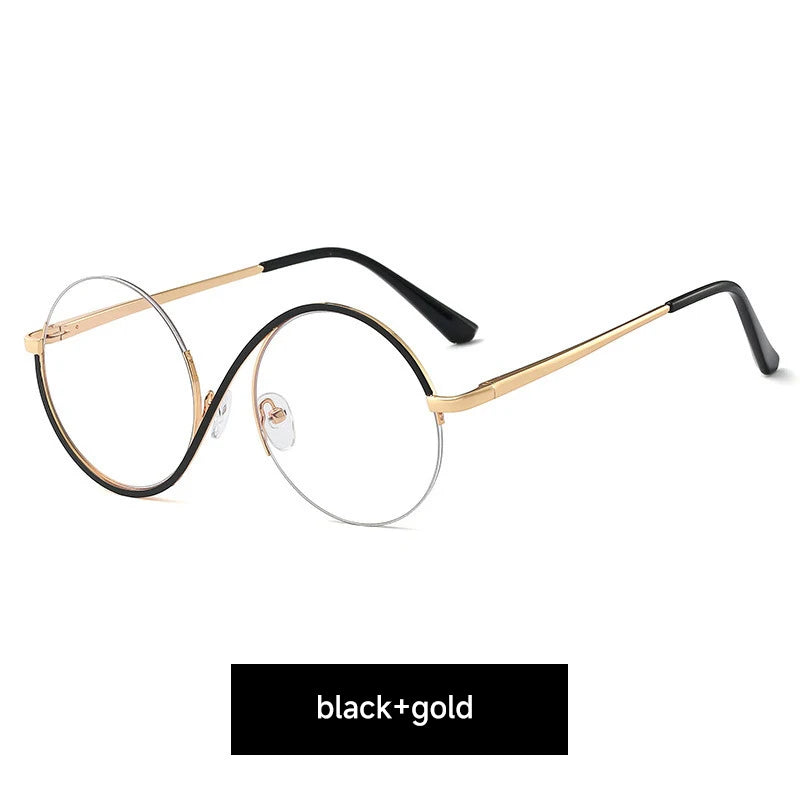 Round Anti Blue Light Glasses with Clear Lenses black by HitMyNeed