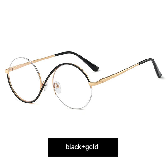 Round Anti Blue Light Glasses with Clear Lenses black by HitMyNeed