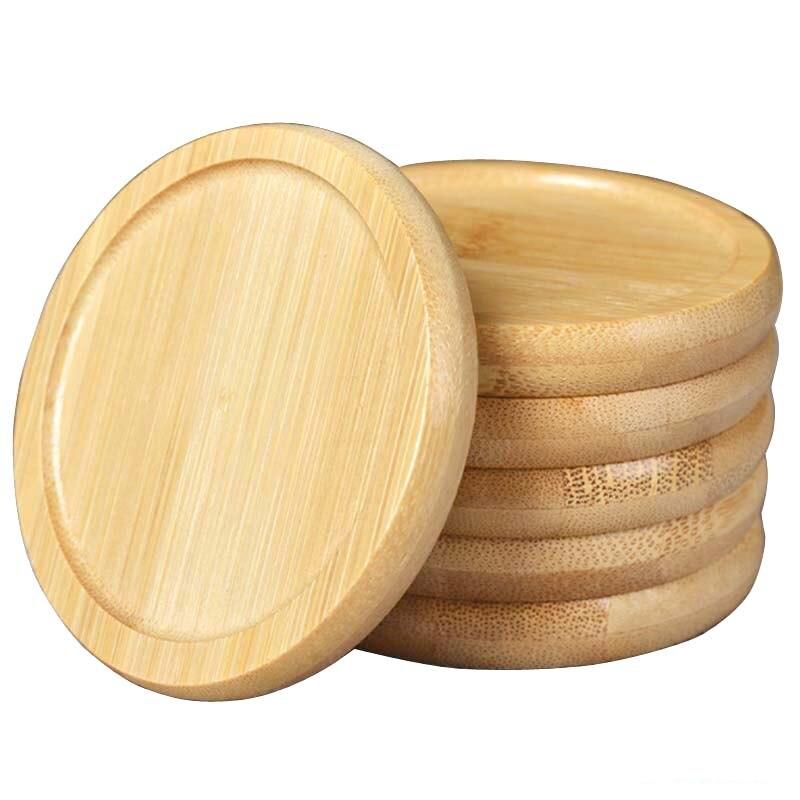 Round Bamboo Coasters Set of 6 by HitMyNeed