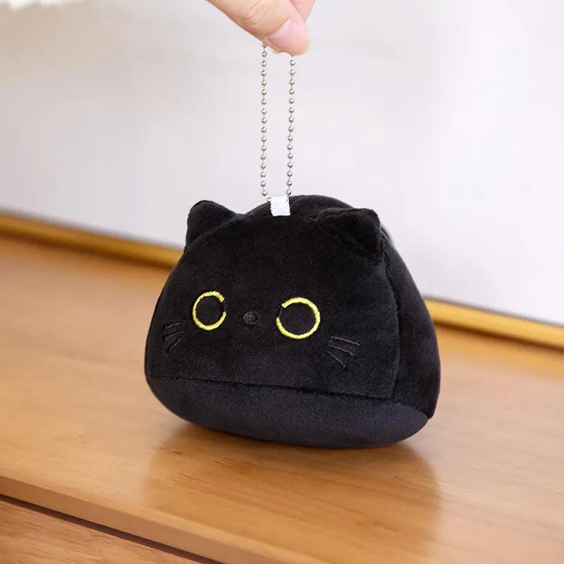 Round Black Cat Plush Ball Pillow for Kids by HitMyNeed