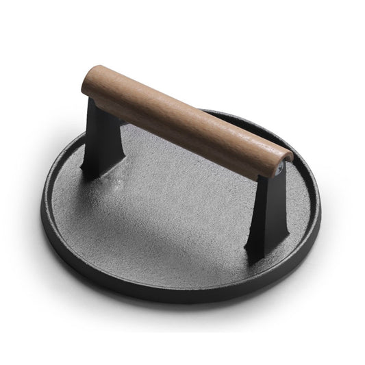Round Cast Iron Hamburger Press with Wooden Handle by HitMyNeed