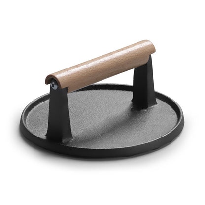 Round Cast Iron Hamburger Press with Wooden Handle by HitMyNeed